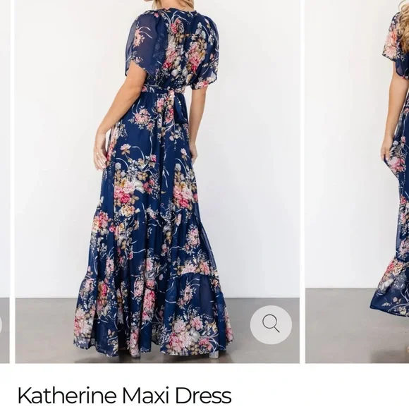 Baltic Born Floral Maxi Dress in Navy and Pink - Picture 2 of 5